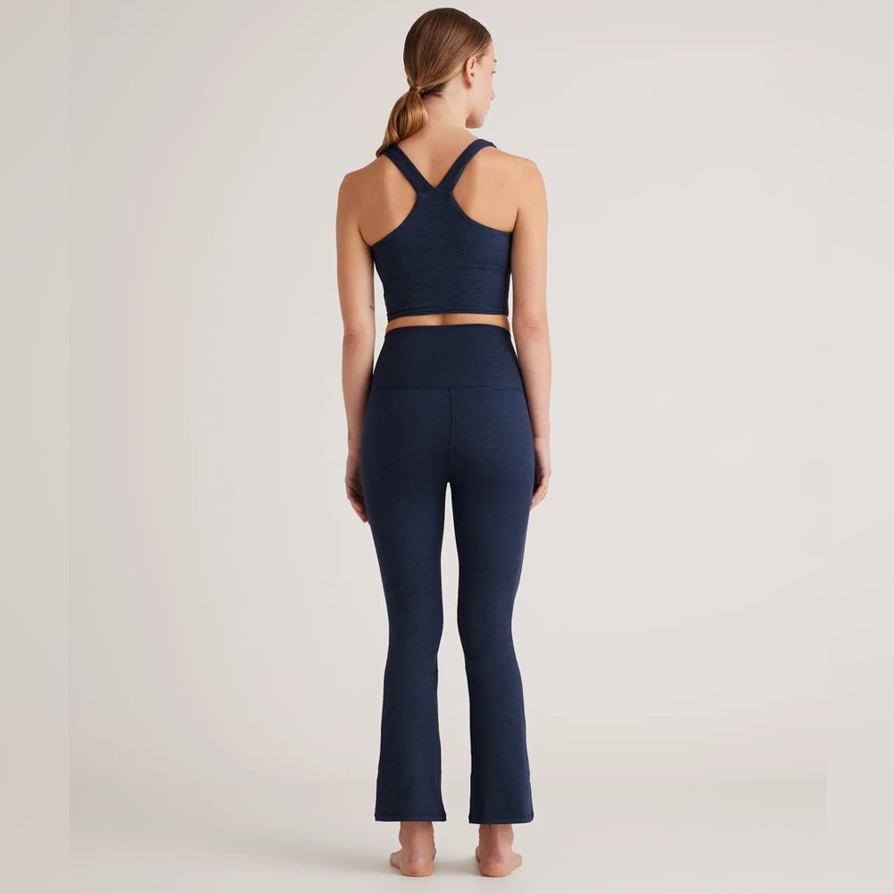 Quince Ultra-Soft Cropped Bootcut Pant in Navy